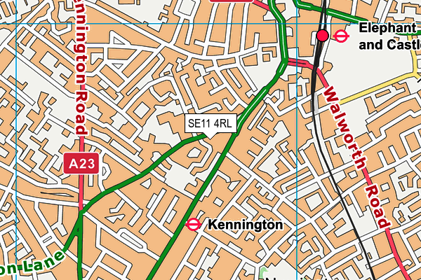 SE11 4RL map - OS VectorMap District (Ordnance Survey)