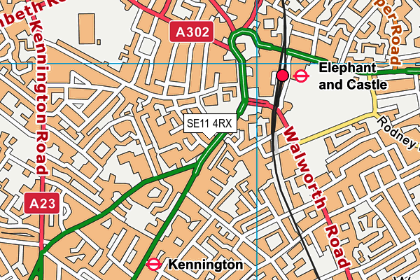 SE11 4RX map - OS VectorMap District (Ordnance Survey)