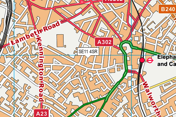 SE11 4SR map - OS VectorMap District (Ordnance Survey)