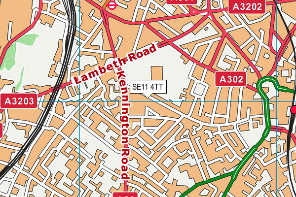 SE11 4TT map - OS VectorMap District (Ordnance Survey)