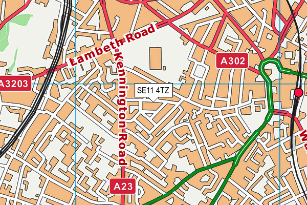 SE11 4TZ map - OS VectorMap District (Ordnance Survey)