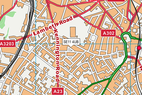 SE11 4UB map - OS VectorMap District (Ordnance Survey)