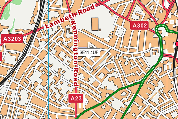 SE11 4UF map - OS VectorMap District (Ordnance Survey)