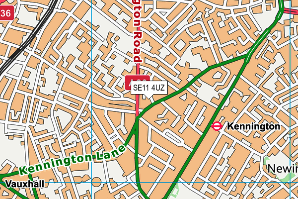 SE11 4UZ map - OS VectorMap District (Ordnance Survey)