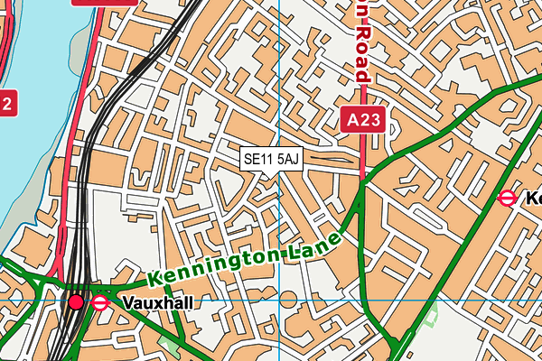 SE11 5AJ map - OS VectorMap District (Ordnance Survey)