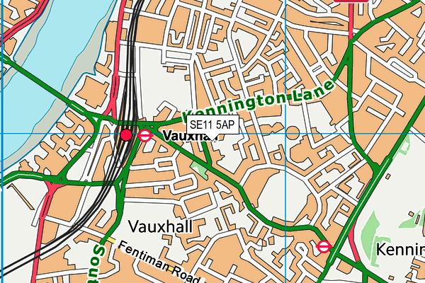 SE11 5AP map - OS VectorMap District (Ordnance Survey)