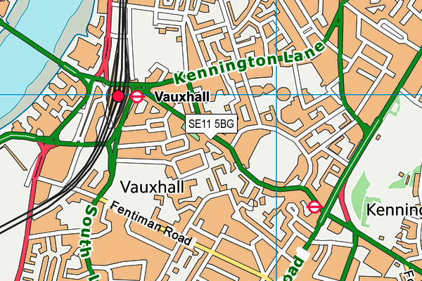 SE11 5BG map - OS VectorMap District (Ordnance Survey)