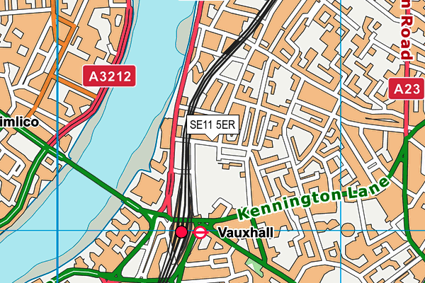 SE11 5ER map - OS VectorMap District (Ordnance Survey)