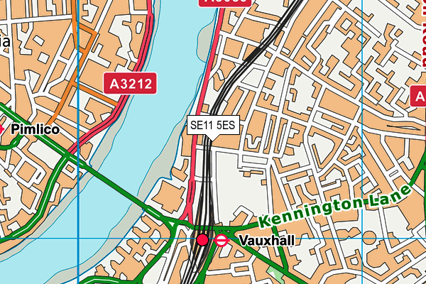 SE11 5ES map - OS VectorMap District (Ordnance Survey)