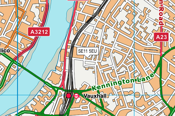 SE11 5EU map - OS VectorMap District (Ordnance Survey)
