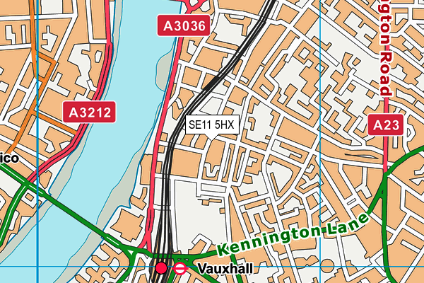 SE11 5HX map - OS VectorMap District (Ordnance Survey)