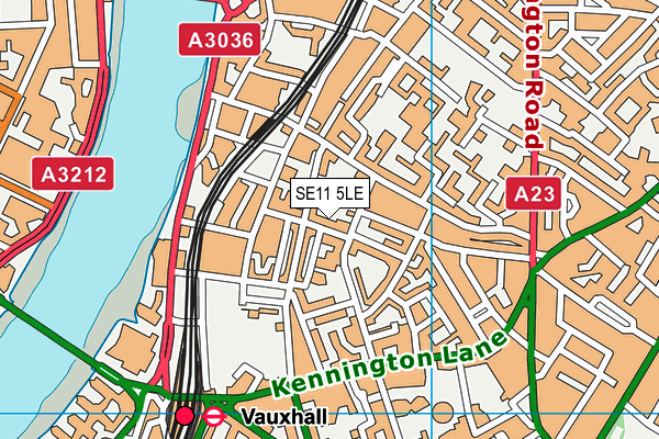 SE11 5LE map - OS VectorMap District (Ordnance Survey)