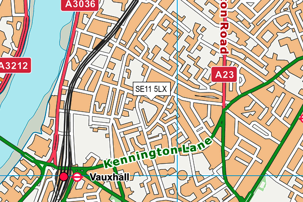 SE11 5LX map - OS VectorMap District (Ordnance Survey)
