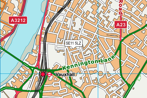 SE11 5LZ map - OS VectorMap District (Ordnance Survey)