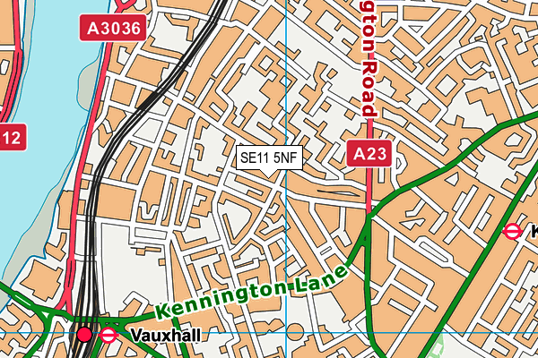 SE11 5NF map - OS VectorMap District (Ordnance Survey)