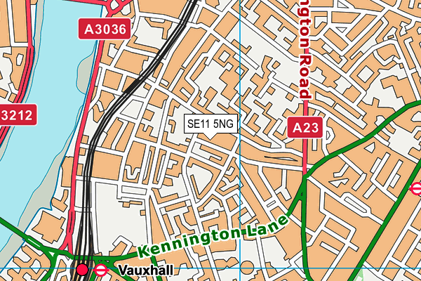 SE11 5NG map - OS VectorMap District (Ordnance Survey)