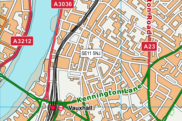SE11 5NJ map - OS VectorMap District (Ordnance Survey)
