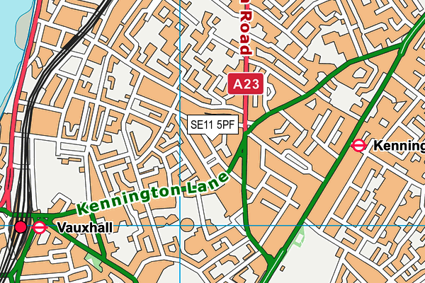 SE11 5PF map - OS VectorMap District (Ordnance Survey)