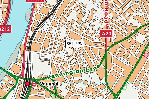 SE11 5PN map - OS VectorMap District (Ordnance Survey)