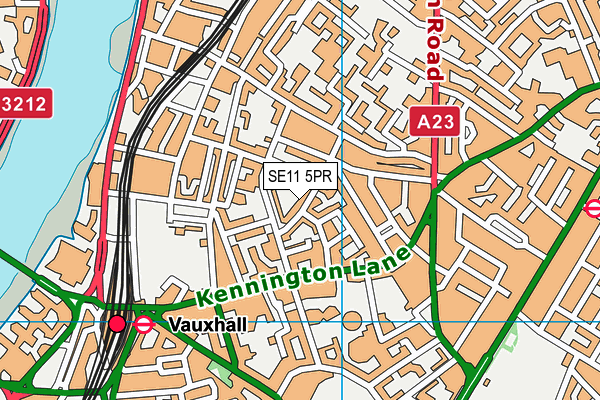 SE11 5PR map - OS VectorMap District (Ordnance Survey)