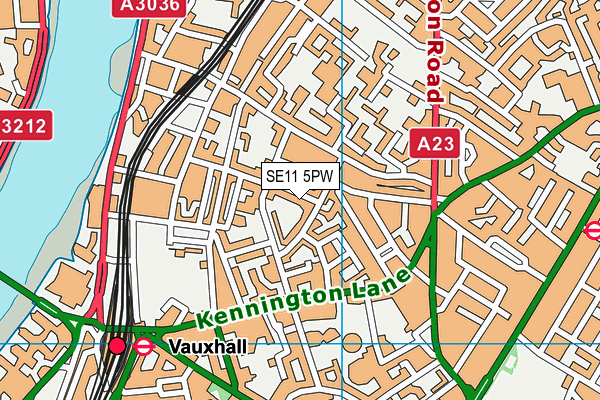 SE11 5PW map - OS VectorMap District (Ordnance Survey)
