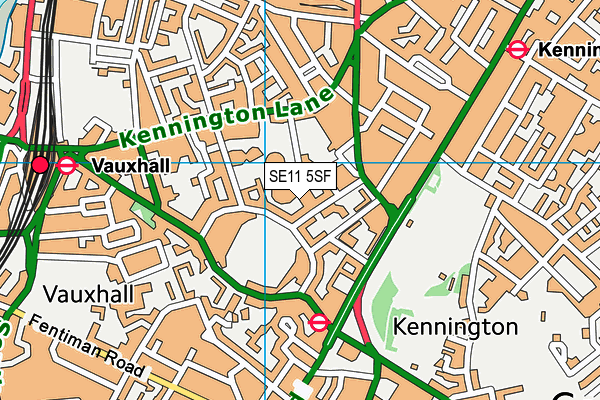 SE11 5SF map - OS VectorMap District (Ordnance Survey)