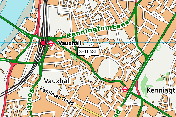 SE11 5SL map - OS VectorMap District (Ordnance Survey)