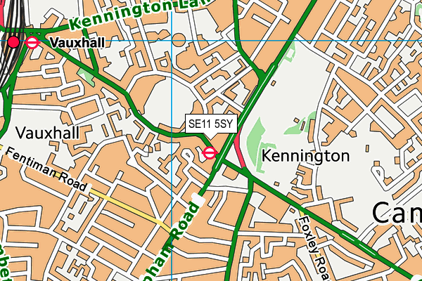 Kennington Park Community Centre map (SE11 5SY) - OS VectorMap District (Ordnance Survey)