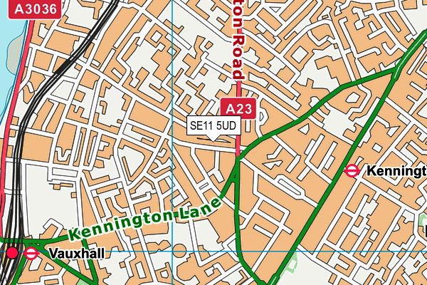 SE11 5UD map - OS VectorMap District (Ordnance Survey)