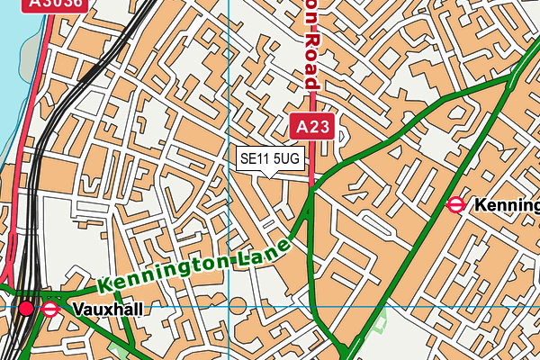 SE11 5UG map - OS VectorMap District (Ordnance Survey)