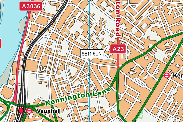 SE11 5UN map - OS VectorMap District (Ordnance Survey)