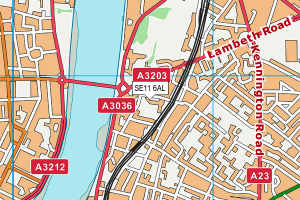 SE11 6AL map - OS VectorMap District (Ordnance Survey)