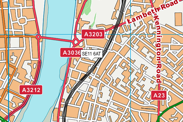 SE11 6AT map - OS VectorMap District (Ordnance Survey)