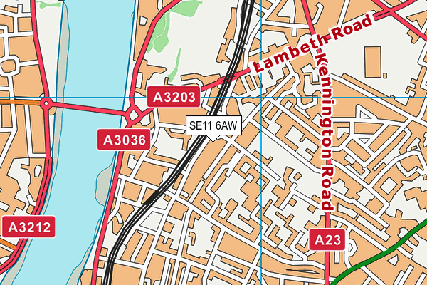 SE11 6AW map - OS VectorMap District (Ordnance Survey)