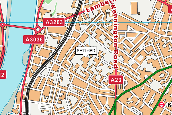 SE11 6BD map - OS VectorMap District (Ordnance Survey)