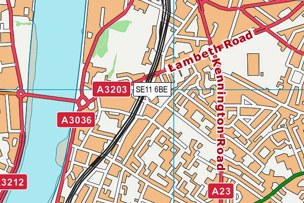 SE11 6BE map - OS VectorMap District (Ordnance Survey)