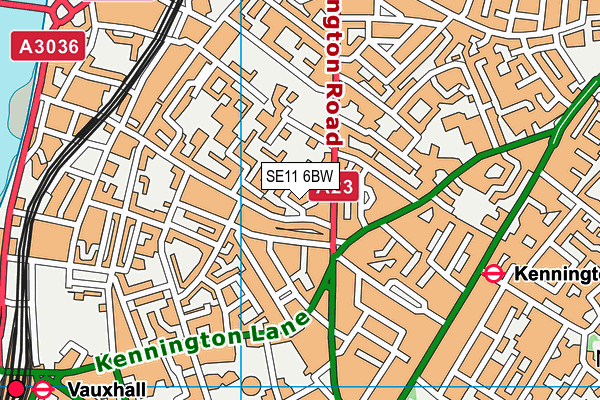 SE11 6BW map - OS VectorMap District (Ordnance Survey)