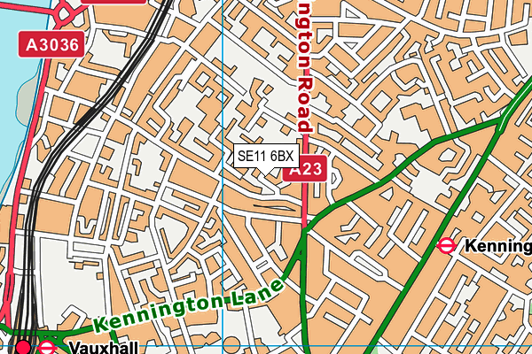 SE11 6BX map - OS VectorMap District (Ordnance Survey)