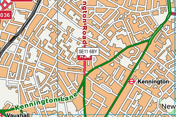 SE11 6BY map - OS VectorMap District (Ordnance Survey)