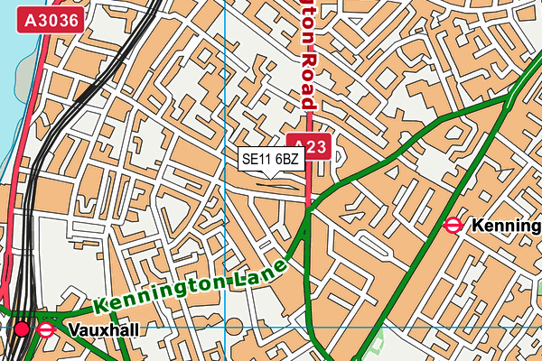 SE11 6BZ map - OS VectorMap District (Ordnance Survey)