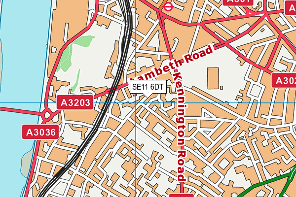 SE11 6DT map - OS VectorMap District (Ordnance Survey)