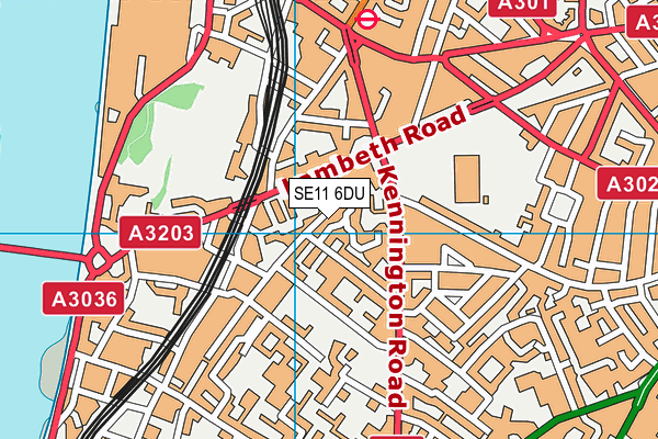 SE11 6DU map - OS VectorMap District (Ordnance Survey)