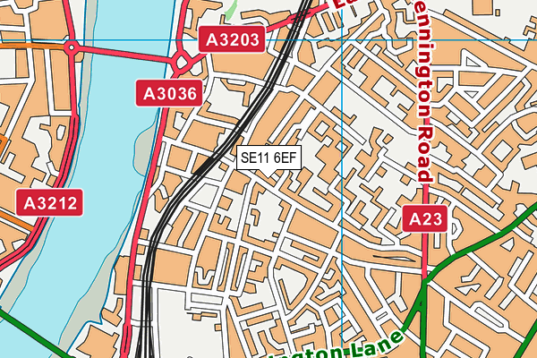 SE11 6EF map - OS VectorMap District (Ordnance Survey)