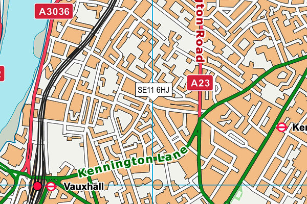 SE11 6HJ map - OS VectorMap District (Ordnance Survey)