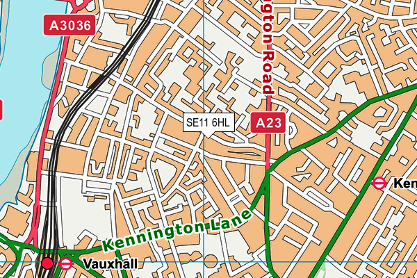 SE11 6HL map - OS VectorMap District (Ordnance Survey)