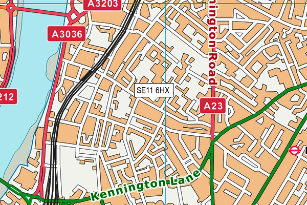 SE11 6HX map - OS VectorMap District (Ordnance Survey)