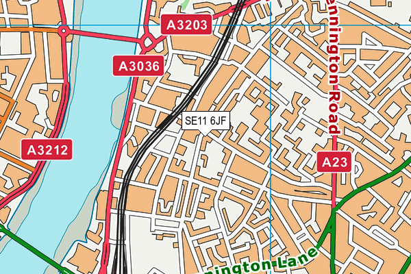 SE11 6JF map - OS VectorMap District (Ordnance Survey)