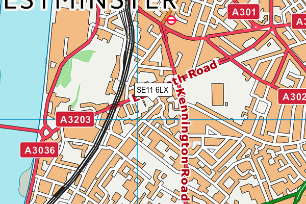 SE11 6LX map - OS VectorMap District (Ordnance Survey)