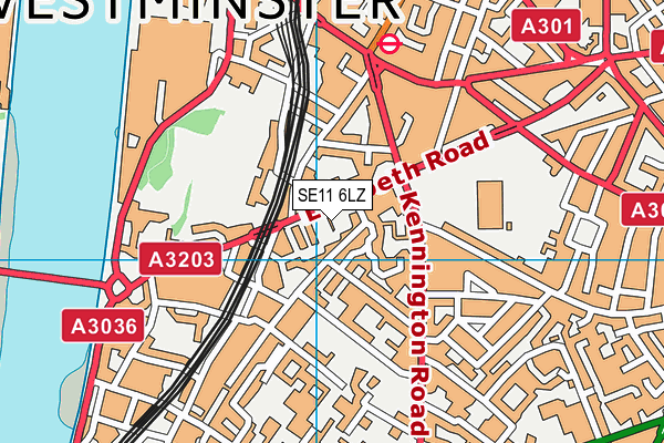 SE11 6LZ map - OS VectorMap District (Ordnance Survey)