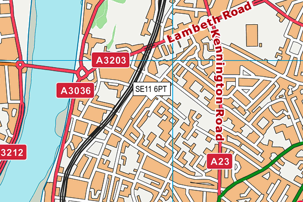 SE11 6PT map - OS VectorMap District (Ordnance Survey)